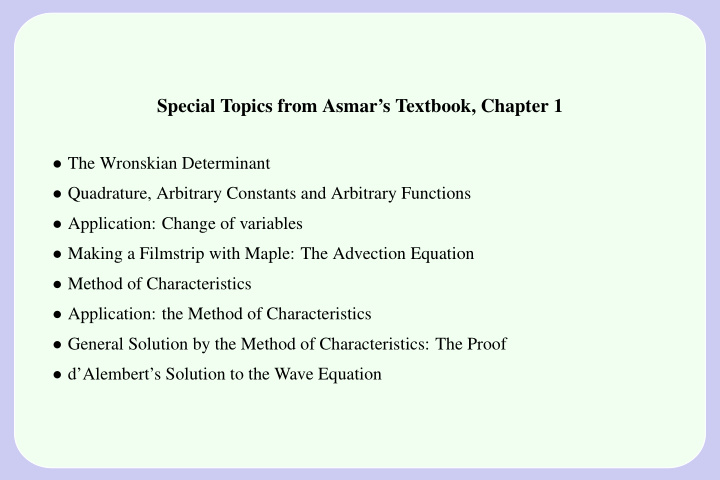 special topics from asmar s textbook chapter 1