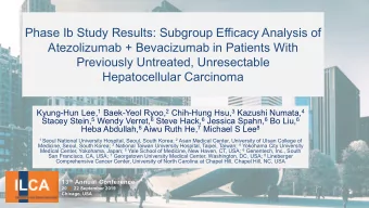 Phase Ib Study Results: Subgroup Efficacy Analysis of  Atezolizumab + Bevacizumab in Patients With