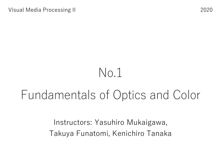 fundamentals of optics and color