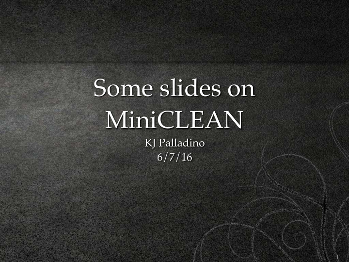 some slides on miniclean