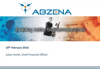 1  Important notice  These slides (the &quot;Document&quot;) have been prepared and issued on