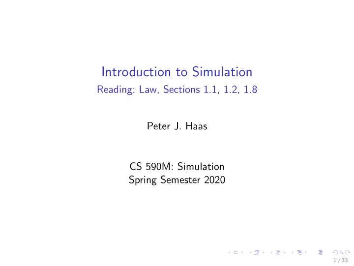 introduction to simulation