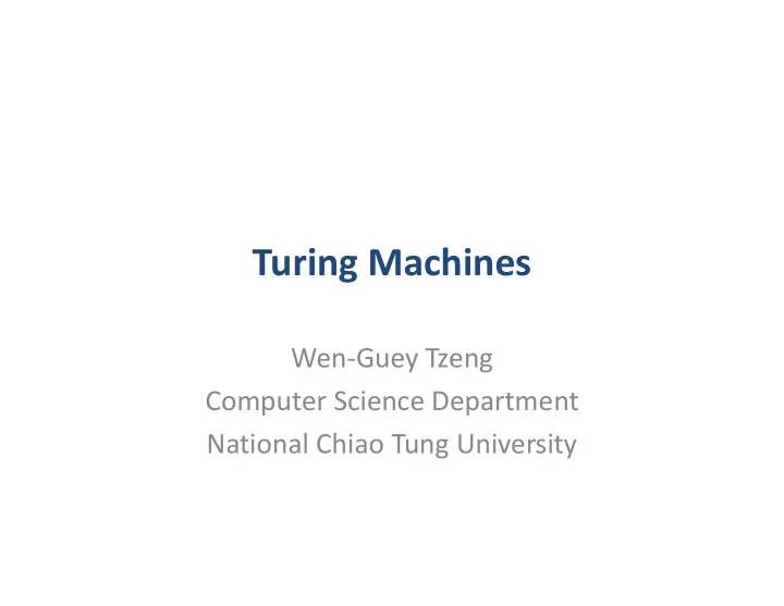 turing machines