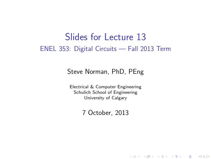 slides for lecture 13