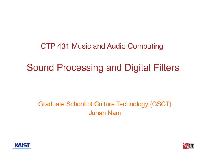 sound processing and digital filters