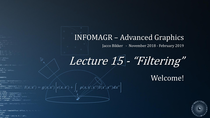 lecture 15 filtering
