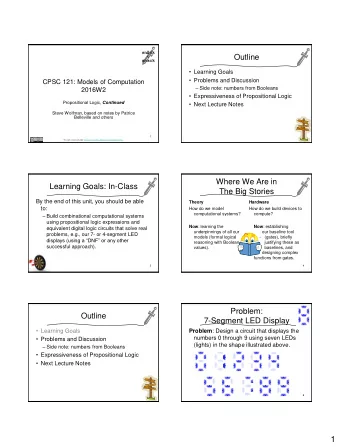 1  Problem:  Problem:  7-Segment LED Display  7-Segment LED Display Problem : Design a circuit that
