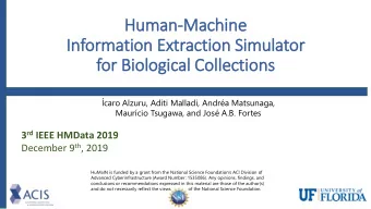 In  Information Ext  xtraction Sim  imulator  for Bio  iological Collections  caro Alzuru, Aditi