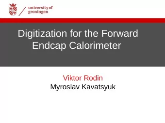 Digitization for the Forward  Endcap Calorimeter  Viktor Rodin  Myroslav Kavatsyuk  kvi - center