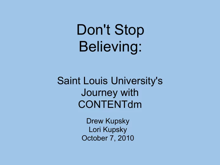 don t stop
