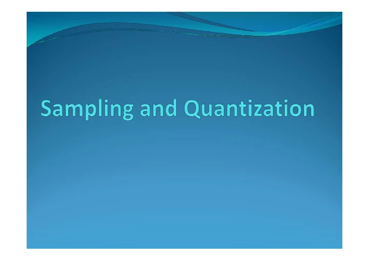 sampling a signal