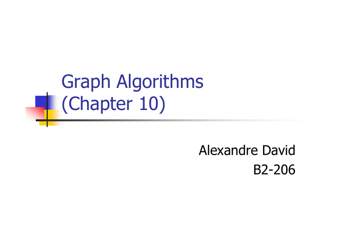 graph algorithms chapter 10