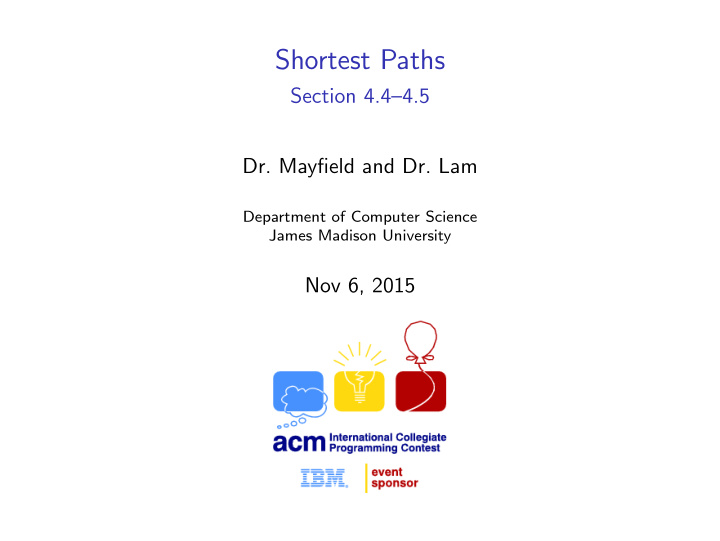 shortest paths