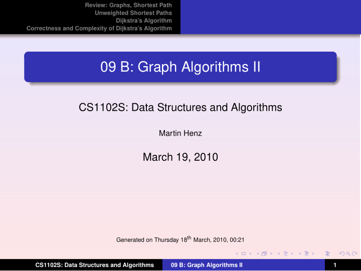 09 b graph algorithms ii