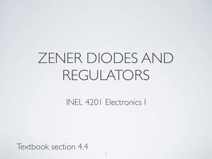 zener diodes and regulators