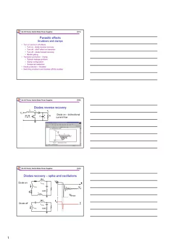 1  Mor M. Peretz, Switch-Mode Power Supplies  [5-4]  Transistor turn off - parasitics L main