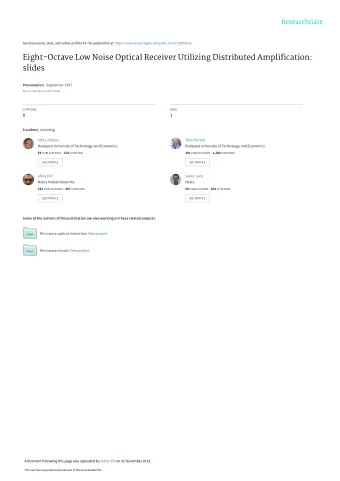 Eight-Octave Low Noise Optical Receiver Utilizing Distributed Amplification:  slides Presentation