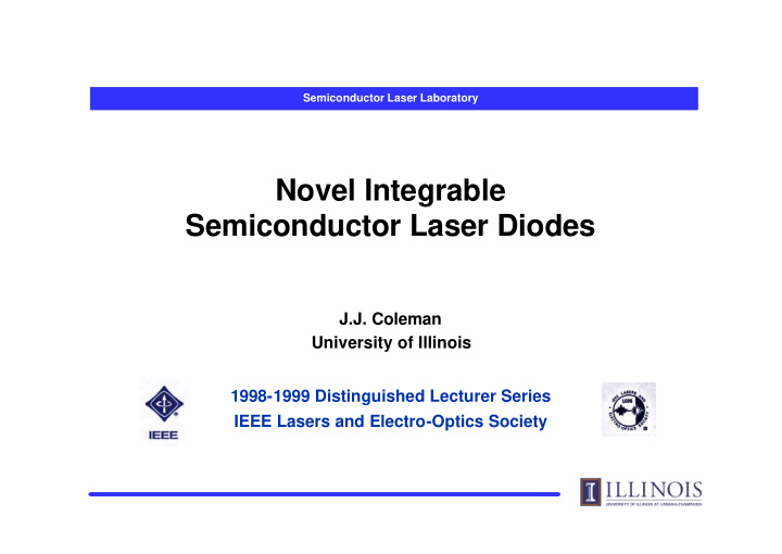 novel integrable semiconductor laser diodes