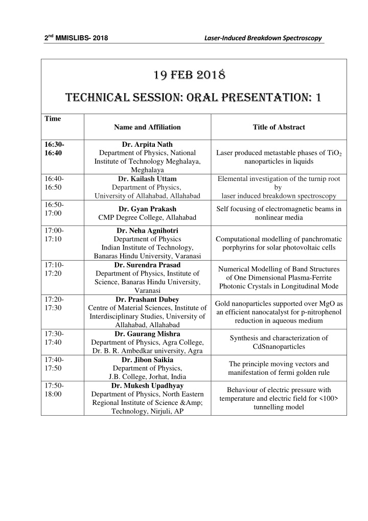19 feb 2018 technical session oral presentation 1
