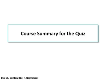 Course Summary for the Quiz  ECE 65, Winter2013, F. Najmabadi  Devices Diode iv characteristics