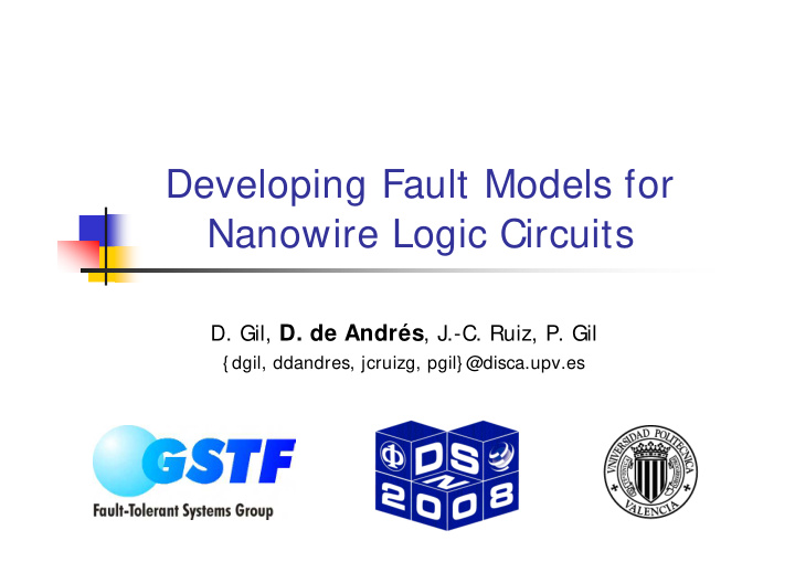 developing fault models for nanowire logic circuits