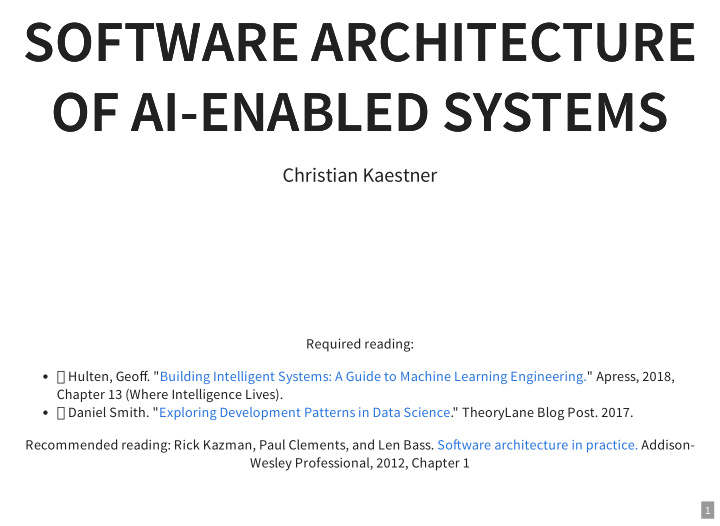 software architecture software architecture of ai enabled