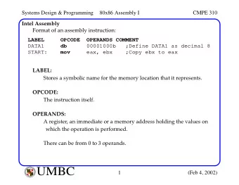 UMBC  A  B  M  A  L  T  F  O  U  M  B  C  I  M  Y  O  R  T  1  (Feb 4, 2002)  I  E  S  R  C  E  O