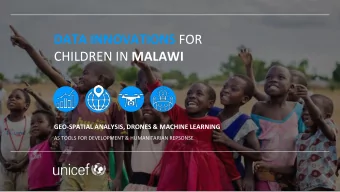 CHILDREN IN MALAWI  GEO-SPATIAL ANALYSIS, DRONES &amp; MACHINE LEARNING  AS TOOLS FOR DEVELOPMENT