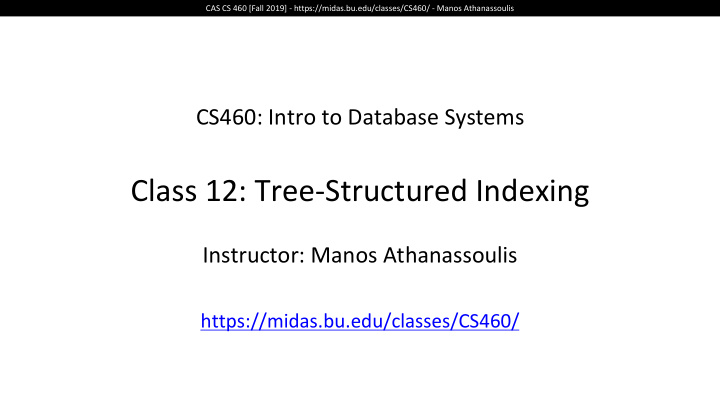 class 12 tree structured indexing