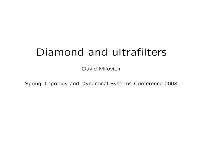 diamond and ultrafilters