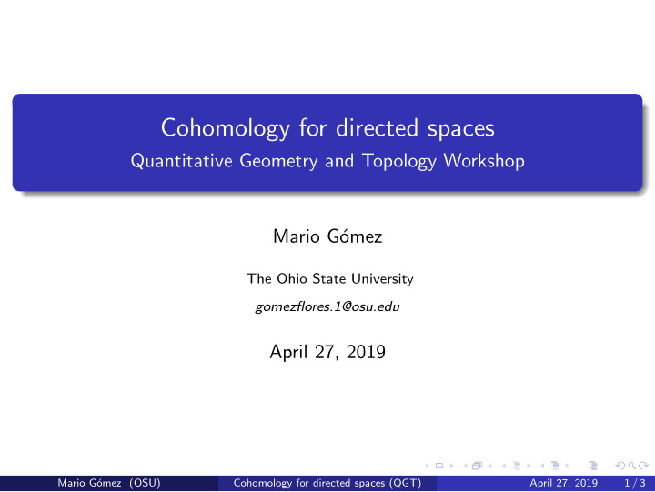 cohomology for directed spaces