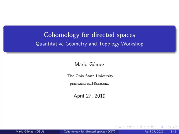 cohomology for directed spaces
