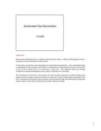 1    Previously,  we  looked  at  random  tes.ng,  or  fuzzing,  as