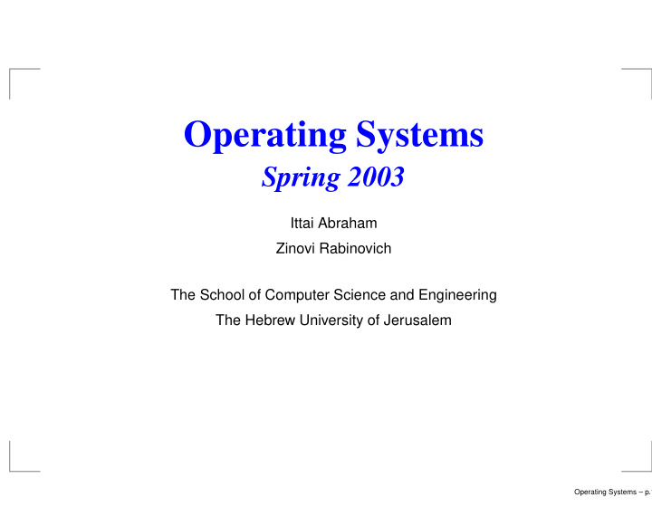 operating systems