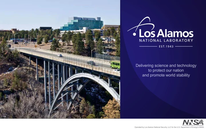 operated by los alamos national security llc for the u s