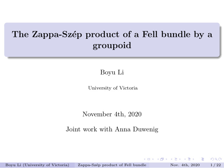 the zappa sz ep product of a fell bundle by a groupoid
