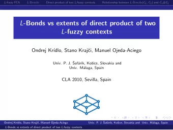 L -Bonds vs extents of direct product of two L -fuzzy contexts  Ondrej Kr  dlo, Stano Kraj