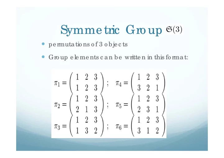 symmetric gro up