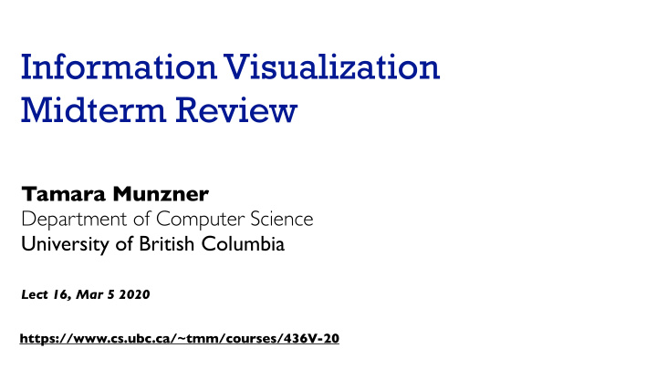 information visualization midterm review