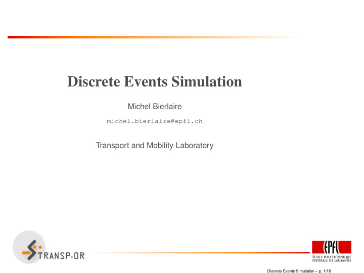 discrete events simulation