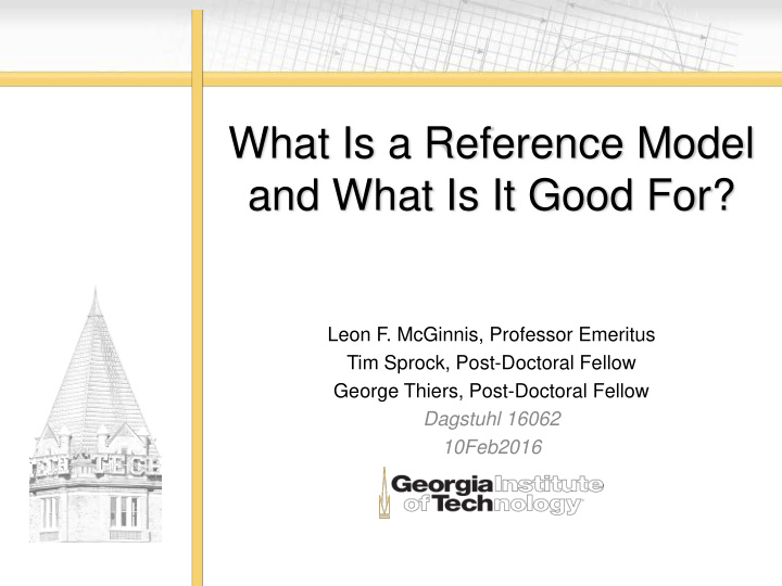 what is a reference model and what is it good for