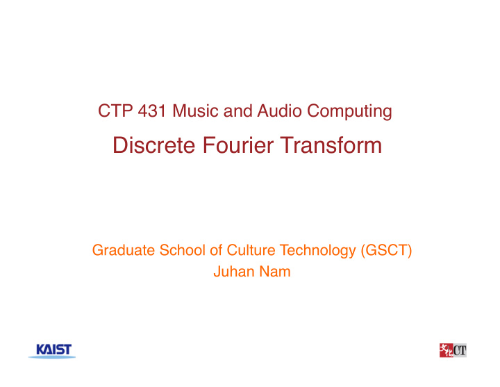 discrete fourier transform