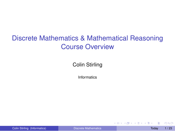 discrete mathematics mathematical reasoning course