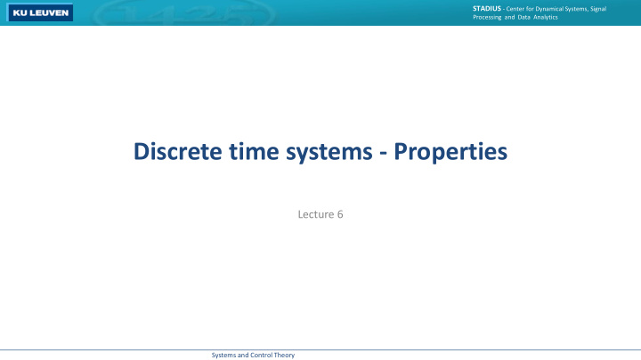 discrete time systems properties