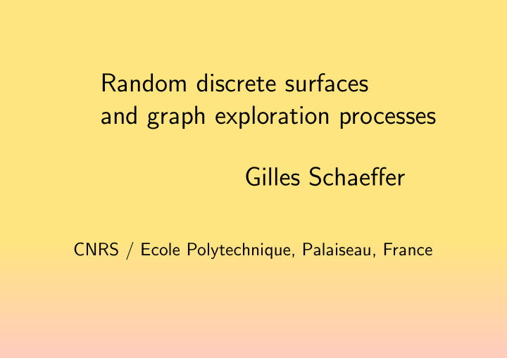 random discrete surfaces and graph exploration processes