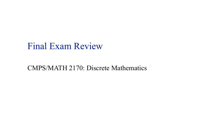 final exam review