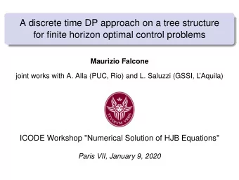A discrete time DP approach on a tree structure  for finite horizon optimal control problems