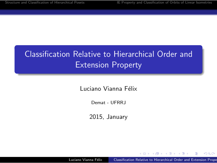 classification relative to hierarchical order and