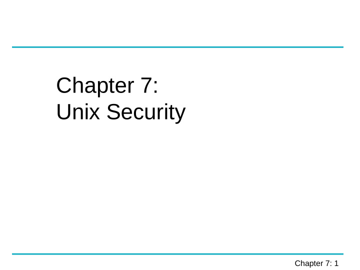 chapter 7 unix security