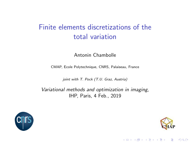 finite elements discretizations of the total variation